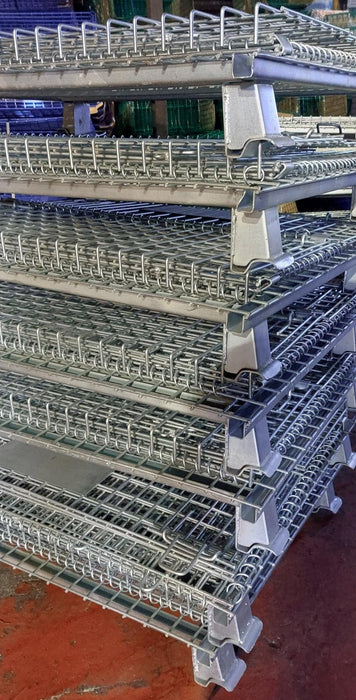 Collapsible Steel Pallet Hypercage Stillages, 4 x Hypercages, Filstorage