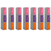 Bundle Offer: 21 x LK2 Plastic Locker 600mm H, 600mm High / Blue / Key Operated Lock, Filstorage