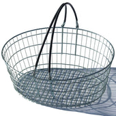 Oval Wire Shopping Basket - Grey Handle, Grey / 1, Filstorage