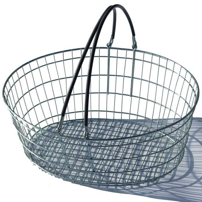 Oval Wire Shopping Basket - Grey Handle, Grey / 1, Filstorage