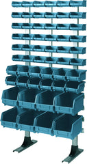 Freestanding Louvre Panel Parts Storage Bin Rack with 56 Mixed Size Bins 1250mm H x 600mm W x 300mm D