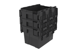 Loadhog 306 Heavy Duty Plastic Storage Container with lid (25 Litres), Black lid/Black Body / 1, Filstorage