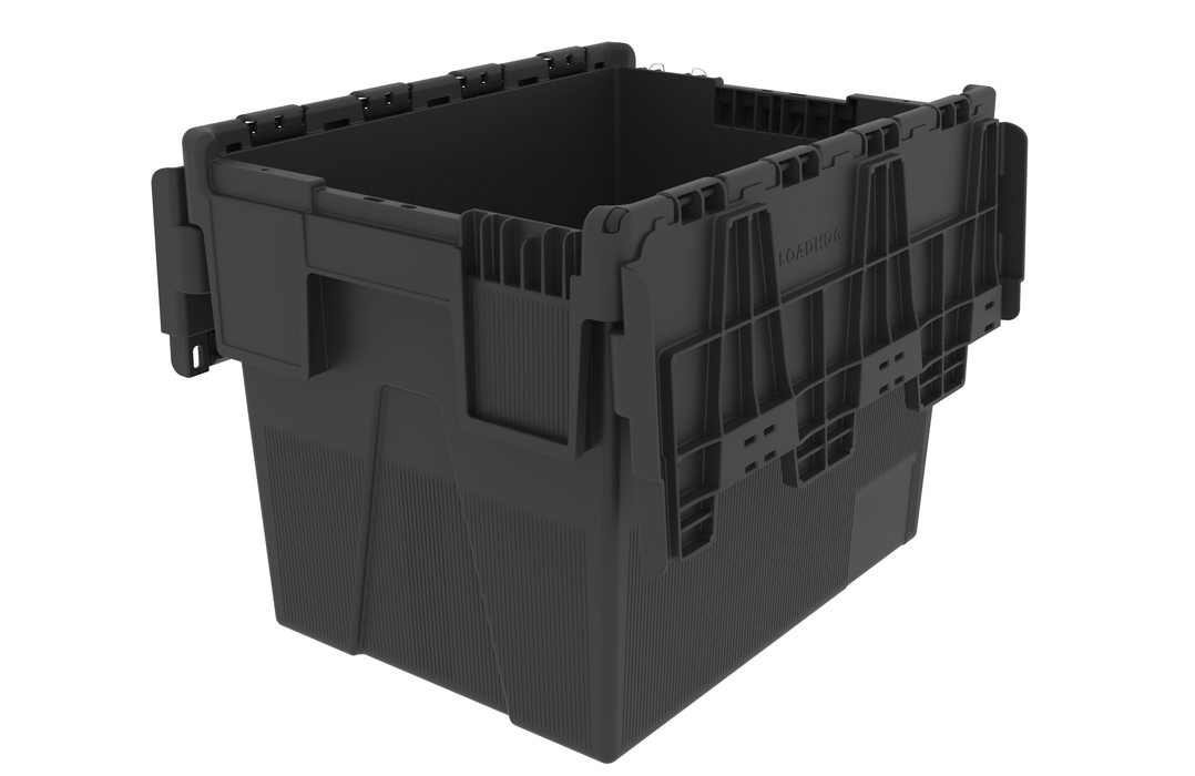 Loadhog 306 Heavy Duty Plastic Storage Container with lid (25 Litres), Black lid/Black Body / 1, Filstorage