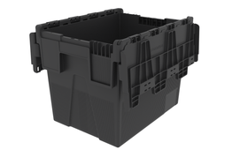 Loadhog 306 Heavy Duty Plastic Storage Container with lid (25 Litres), Black lid/Black Body / 1, Filstorage