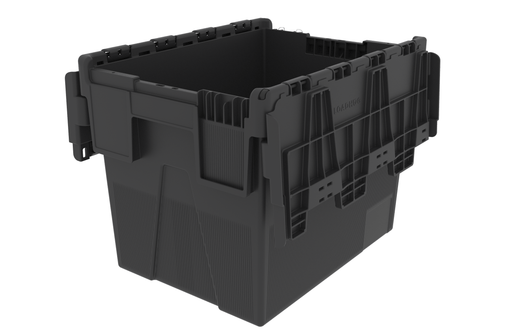 Loadhog 306 Heavy Duty Plastic Storage Container with lid (25 Litres), Black lid/Black Body / 1, Filstorage