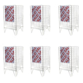 Wire Dump Bin Basket Square (16 inch), Bundle of 6 Offer / White, Filstorage