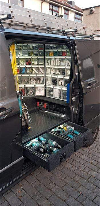 Complete Van Storage Tilt Bin Kit (16 compartments), Tilt Bin Van Kit 16 compartments, Filstorage