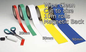 Wipe Clean Magnetic Tape (10m x 50/60mm), 10m x 50mm White, Filstorage