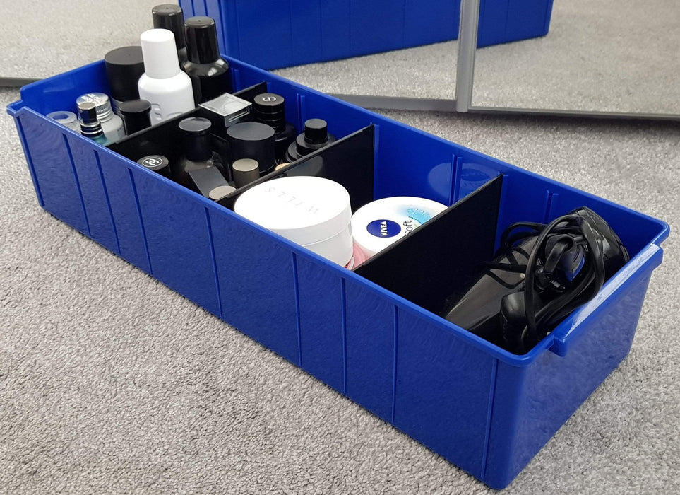 Large Plastic Storage Box Wardrobe & Cupboard Cosmetic Organiser Container 135mm H, 604 (615x220x135), Filstorage