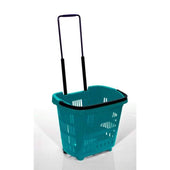 Plastic Shopping Trolley Basket 34L (5 Colours), Aqua Green, Filstorage