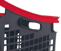 X-Large 4 Wheel Plastic Trolley Basket 65L (4 Colours), Grey/Red, Filstorage