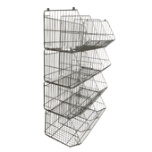 Large Wire Storage Stacking Display Basket (Single), 900mm Single Basket - White, Filstorage