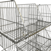 Set of 4 Large Wire Storage Stacking Display Baskets & 8 Dividers, 900mm White Basket Stack Kit, Filstorage