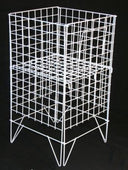 Wire Dump Bin Basket Square (16 inch), 1 / White, Filstorage