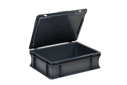 Grey Euro Stacking Containers - Various Sizes, 5L (Pack of 10) 300 x 200 x 120mm, Filstorage