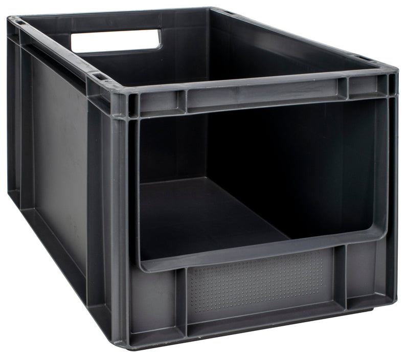 Open Front Euro Stacking Containers 25L 270mm H x 300mm W x 400mm D, 25L (Pack of 5) 400 x 300 x 270mm, Filstorage