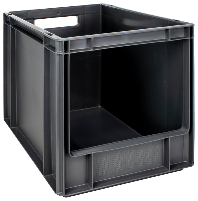 Open Front Euro Stacking Containers 25L 270mm H x 300mm W x 400mm D, 25L (Pack of 5) 400 x 300 x 270mm, Filstorage