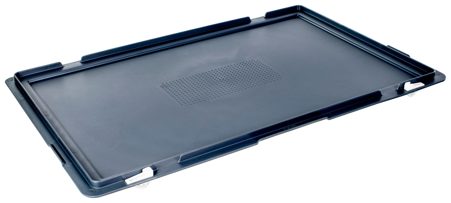 Grey Euro Stacking Containers Hinged Lids (10 Pack), EURO CONT 400x300MM- PK 10, Filstorage