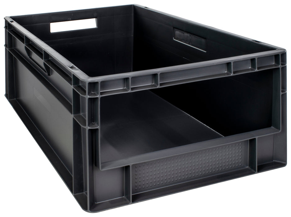 Open Front Euro Stacking Containers 25L 270mm H x 300mm W x 400mm D, 25L (Pack of 5) 400 x 300 x 270mm, Filstorage