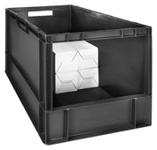 Open Front Euro Stacking Containers 25L 270mm H x 300mm W x 400mm D, 76L (Pack of 2) 600 x 400 x 400mm, Filstorage