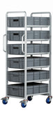 Euro Stacking Container Tray Trolleys 1500mm H x 700mm W x 470mm D, 6 Tier Trolley Only, Filstorage