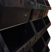 Black Container Pick Wall - 15 Supra Bins, 15 x FBSUPRA 8 Black, Filstorage