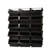 Black Container Pick Wall - 15 Supra Bins, 15 x FBSUPRA 8 Black, Filstorage