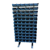 Freestanding Louvre Panel Parts Storage Bin Rack with 72 Bins 1250mm H, T302, Filstorage