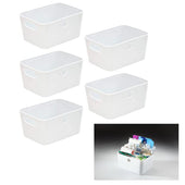 Type 1 Small Plastic Storage Box Organiser Container (pack of 5) 1.7L, Brilliant White, Filstorage