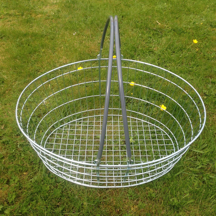 Oval Wire Shopping Basket - Grey Handle, Grey / 1, Filstorage