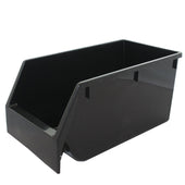Large Black Recycled Parts Storage Bin 200mm H x 215mm W x 400mm D, Large Storage Bin Black (KB43), Filstorage