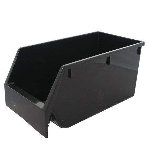 Large Black Recycled Parts Storage Bin 200mm H x 215mm W x 400mm D, Large Storage Bin Black (KB43), Filstorage