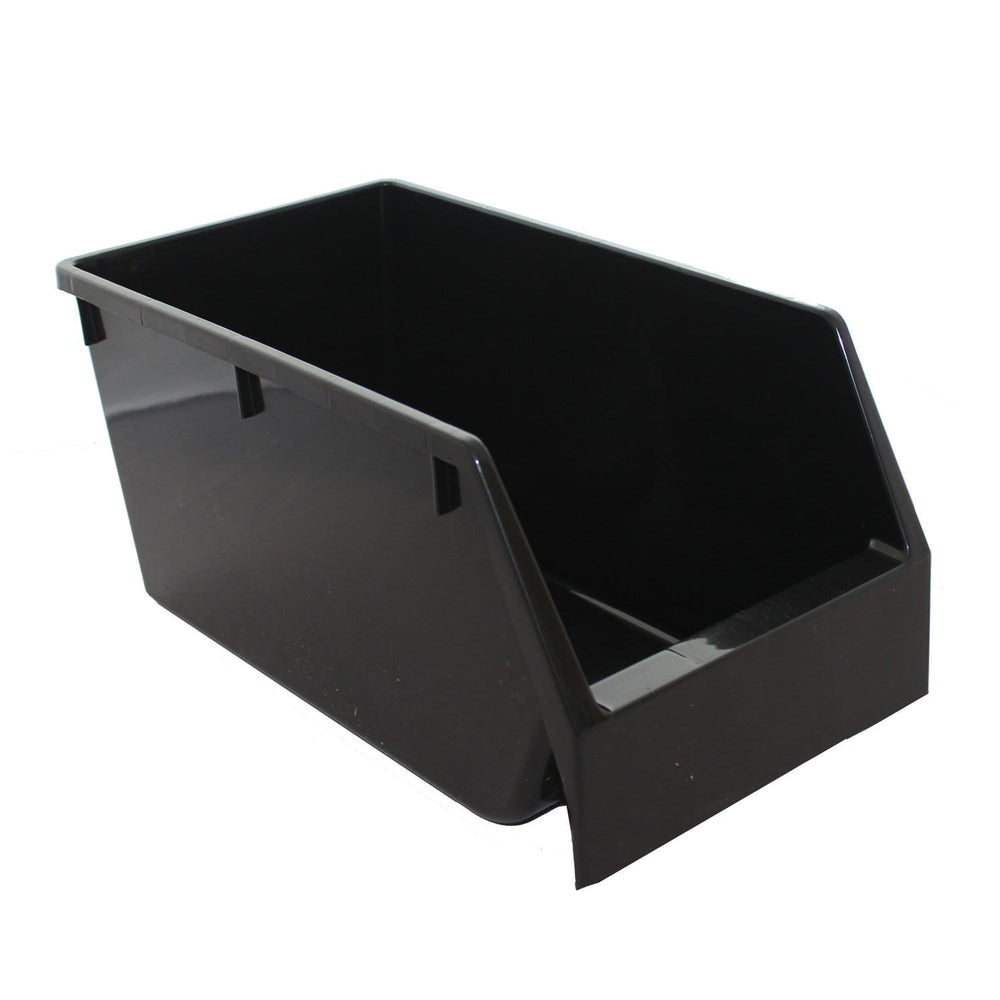 Large Black Recycled Parts Storage Bin 200mm H x 215mm W x 400mm D, Large Storage Bin Black (KB43), Filstorage