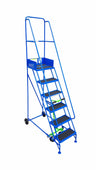 Narrow Aisle Pro Warehouse Mobile Safety Steps (2-8 Tread Options), 2 / Blue RAL 5005, Filstorage