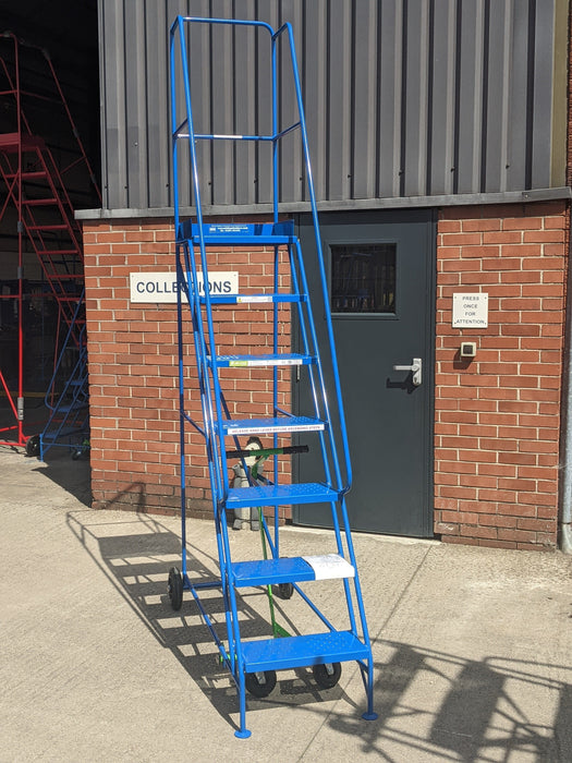Narrow Aisle Pro Warehouse Mobile Safety Steps (2-8 Tread Options), 2 / Blue RAL 5005, Filstorage