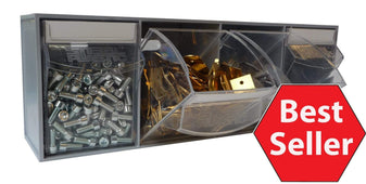 Van Storage Tilt Bin 4 Grey & Locking Bar, View Bin 4 GREY, Filstorage