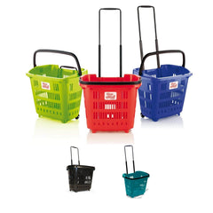 Plastic Shopping Trolley Basket 34L (5 Colours)