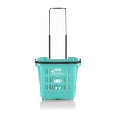 Set of 5 Bundle: Plastic Shopping Trolley Basket 34L (6 Colours), Oceanis, Filstorage