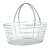 Oval Wire Shopping Basket - Grey Handle, Grey / 1, Filstorage