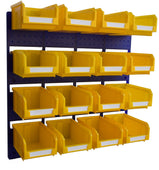Wall Storage Kit 16 Plastic Parts Bins & Panel (VPB05), VPB05, Filstorage