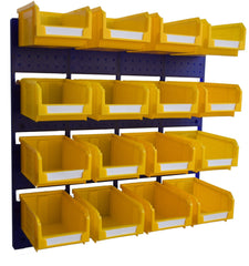 Wall Storage Kit 16 Plastic Parts Bins & Panel (VPB05)
