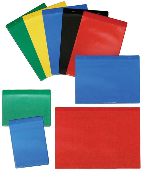 Colour Adhesive Pocket - Pack 10, A5 - Red - Horizontal, Filstorage