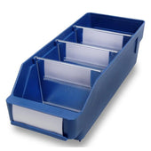 Stemo Open Front Plastic Parts Shelf Bins 300mm Long Range, 90mm / 1 Bin, Filstorage