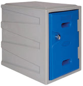 Offer: Set of 4 LK1 Plastic Lockers 450mm H, 450mm High / Blue / Key Operated Lock, Filstorage