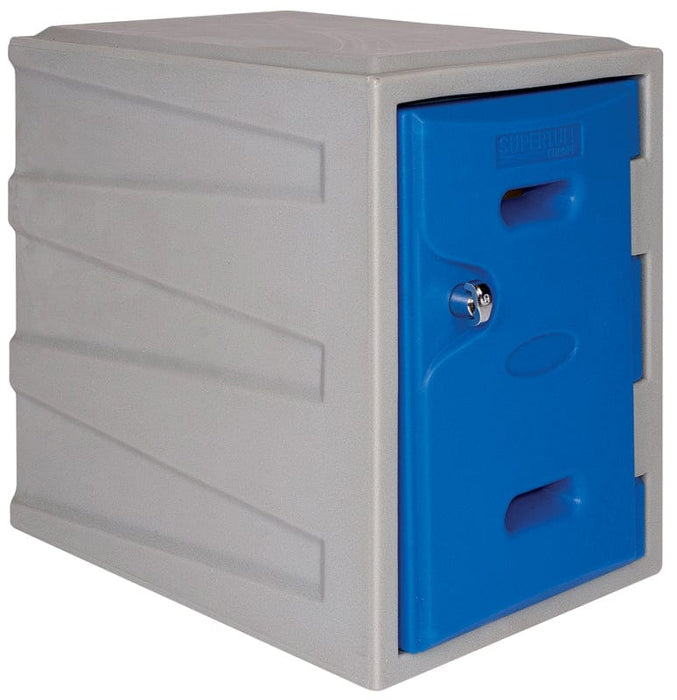 Offer: Set of 4 LK1 Plastic Lockers 450mm H, 450mm High / Blue / Key Operated Lock, Filstorage