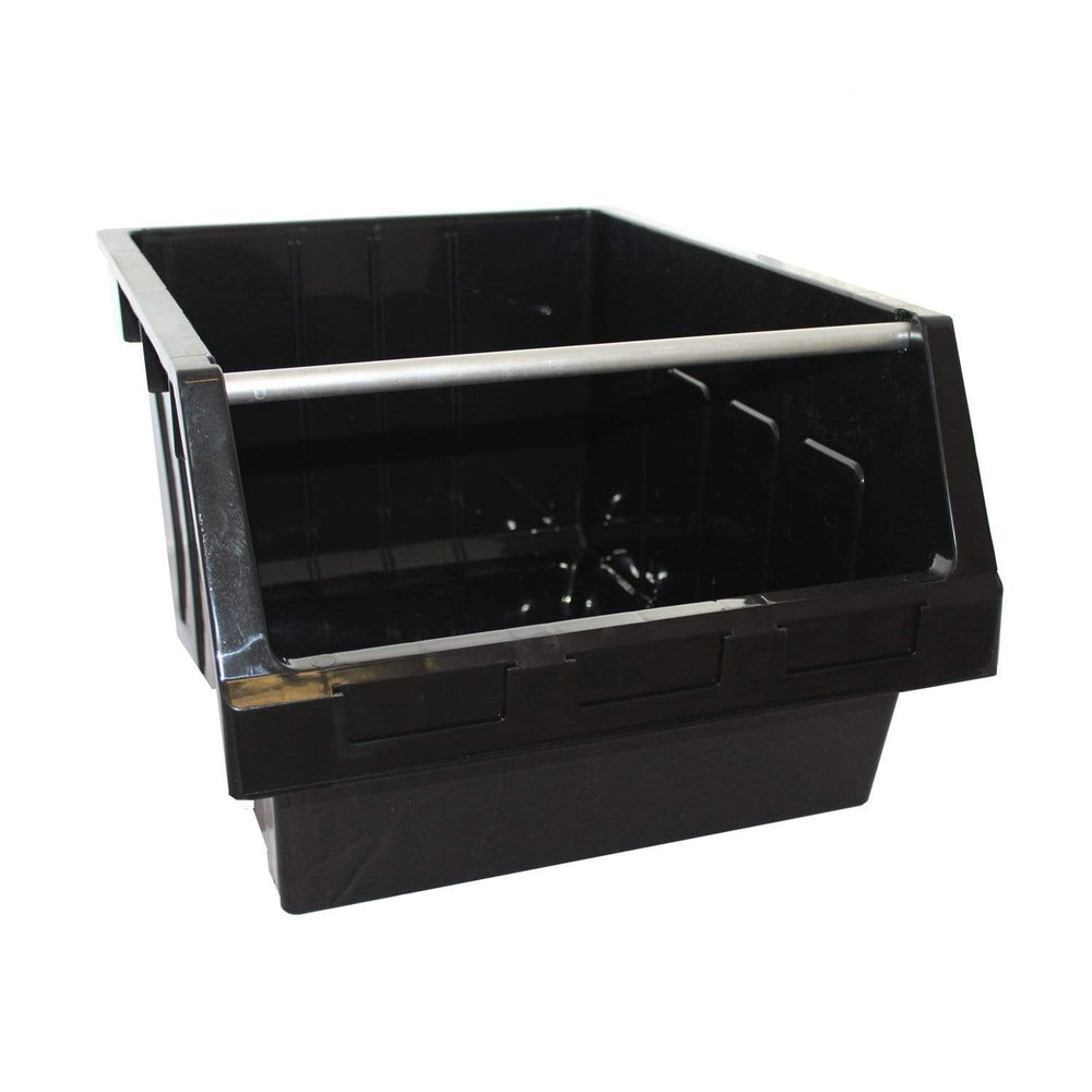 Large Stack & Nest Bin Supra 8 Stacking Storage Bin - Black 300mm H x 425mm W x 600mm D, FBSUP8 RECY, Filstorage
