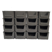 Large Open Front Stacking Storage Picking Wall - Grey, 12 Bin Wall, Filstorage
