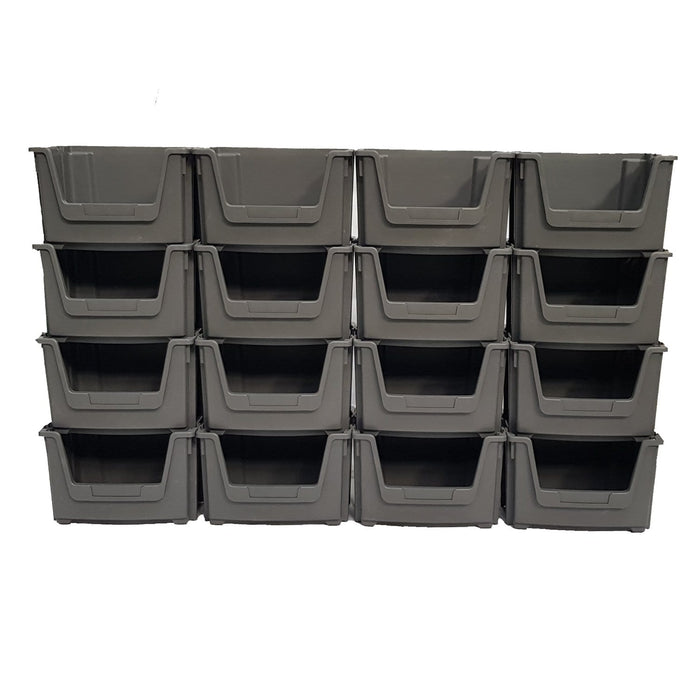 Large Open Front Stacking Storage Picking Wall - Grey, 12 Bin Wall, Filstorage