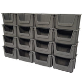Large Open Front Stacking Storage Picking Wall - Grey, 12 Bin Wall, Filstorage