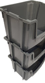 Grey Large Open Front Stacking Storage Pick Bin Containers 50L, Default Title, Filstorage